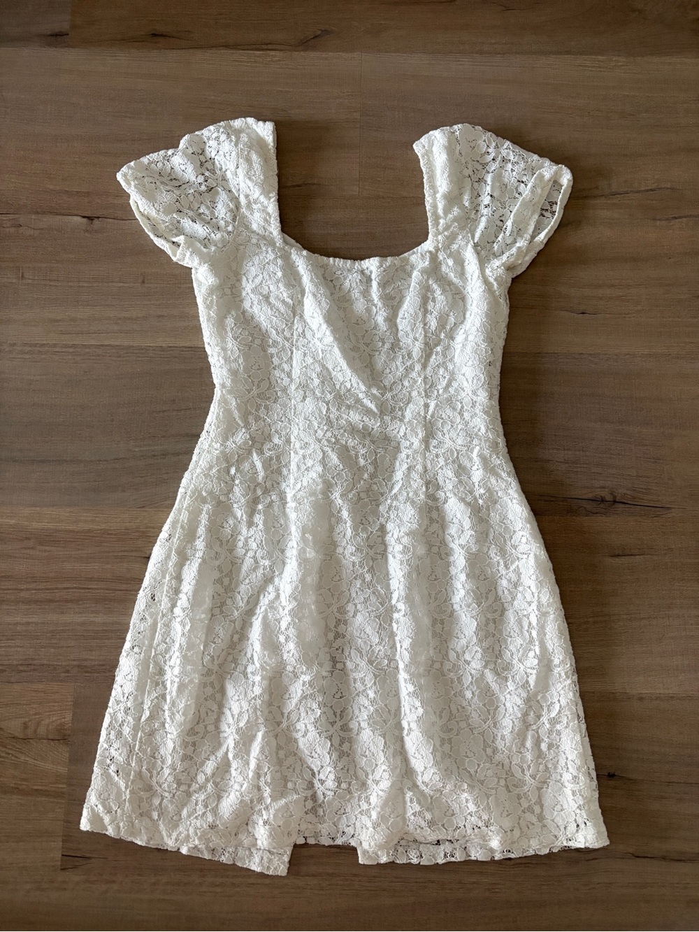 Abercrombie & Fitch White Lace Button-Front Mini Dress - Picture 2 of 3